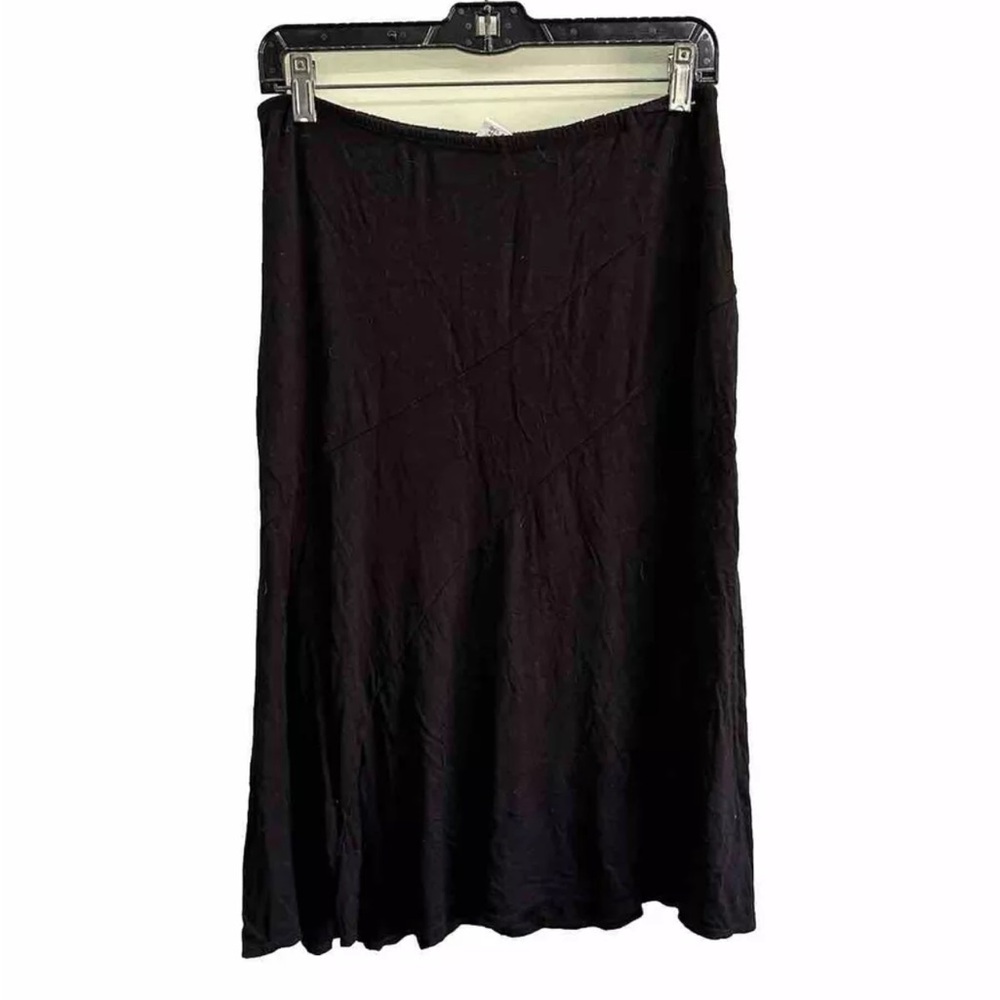 Vintage go fish co. Black casual 27” midi rayon double layered skirt S - Picture 1 of 3